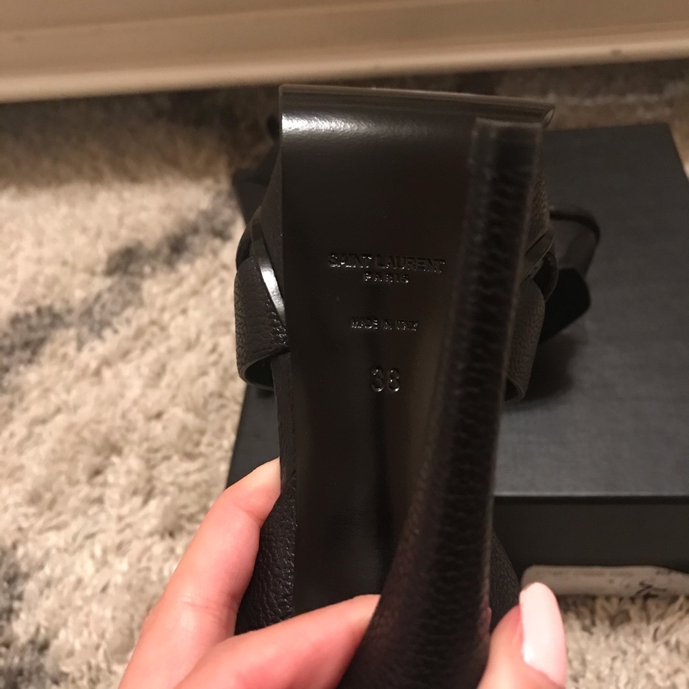 YSL Tribute Platform Pumps Black Leather Sz. 38 - Picture 7 of 8